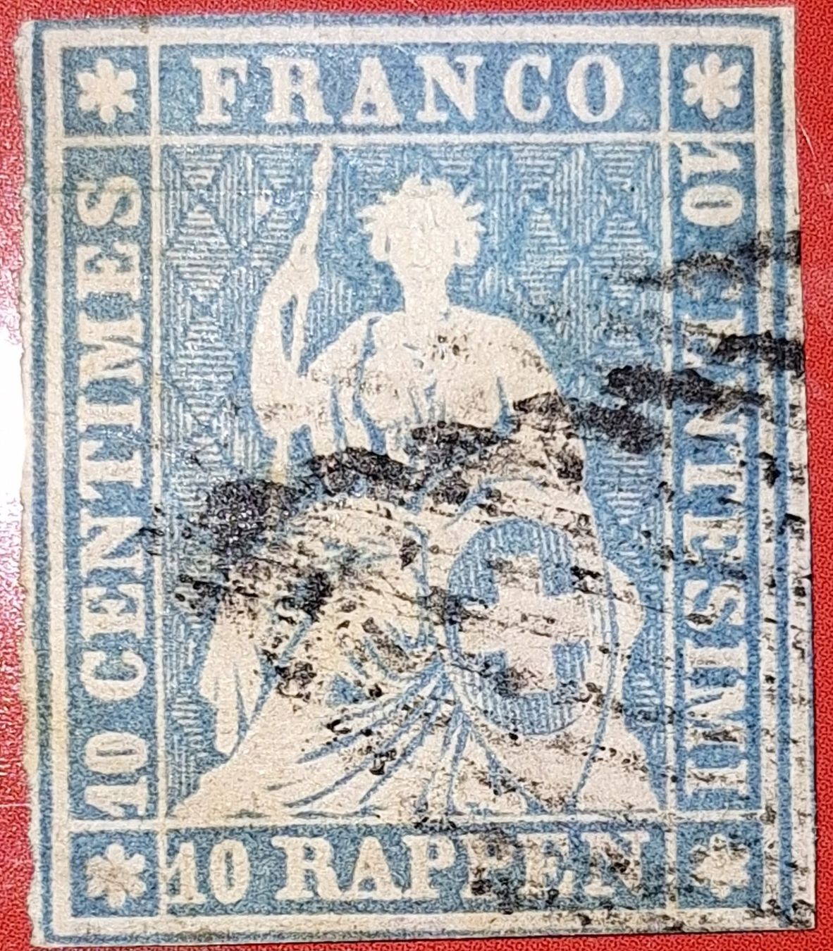 Tutti i francobolli: Strubel 23F mit kl. ATT. Kat. 1300.- – Usato da Balgach venduto da SIMEON27