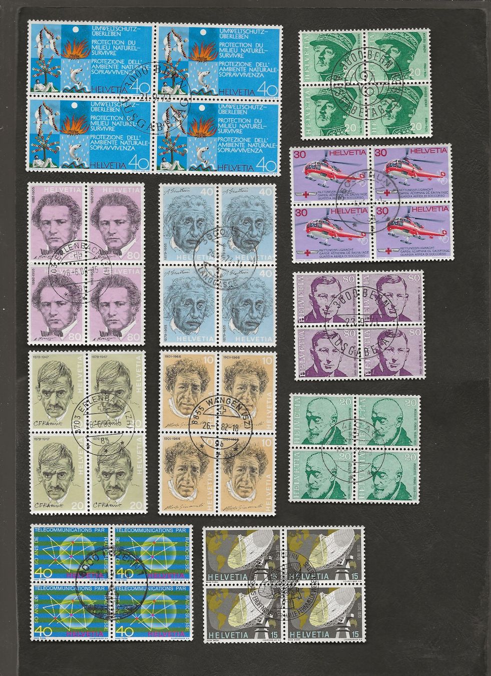 Alle Briefmarken: Schweiz 43 gestempelte Viererblock – Gebraucht aus Au ZH von xelagreb01 3