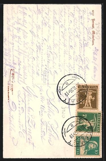 Cartoline postali: AK Zermatt, Teilansicht mit Matterhorn – Usato da Berlin venduto da bartko-reher 1