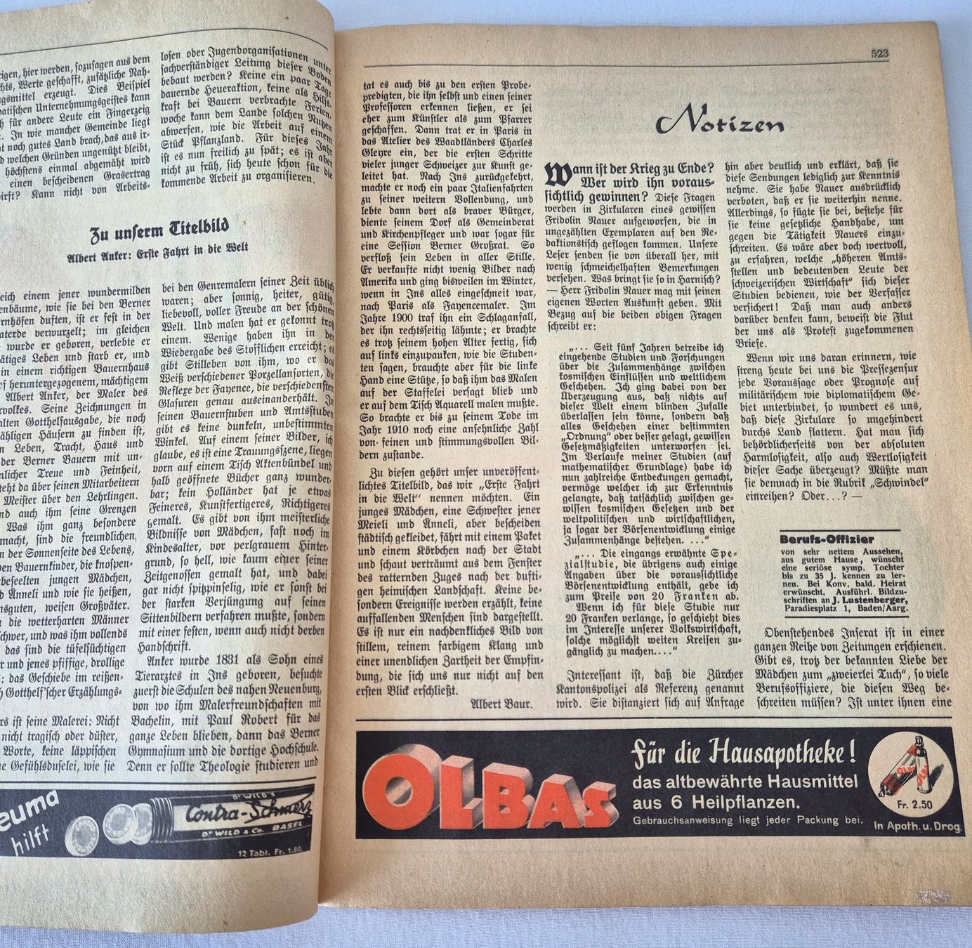 Revues & Magazines: Zeitschrift:   Beobachter,  September 1940 mit grünem ES – D'occasion à Fällanden par Blausegelfliege 4