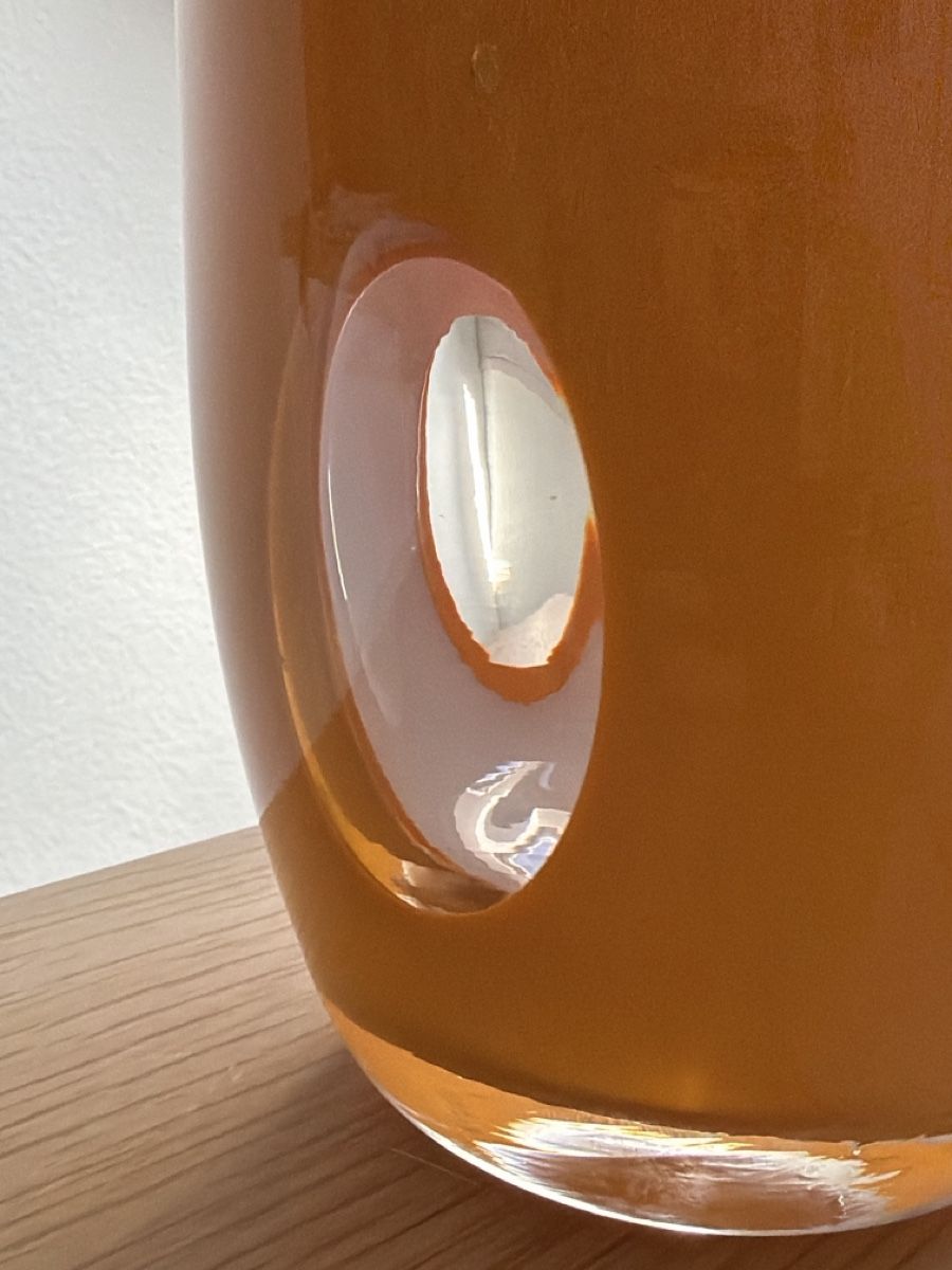 Vasi & Recipienti: Glasvase Orange mit klaren Einschlüssen. – Usato da Biberist venduto da Momo33 3