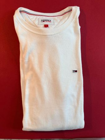 TOMMY JEANS, Shirt Langarm, Grösse L, Farbe Weiss