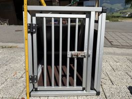 Hundetransportbox Aluminium Holz Masse L76cm B50cm H55cm