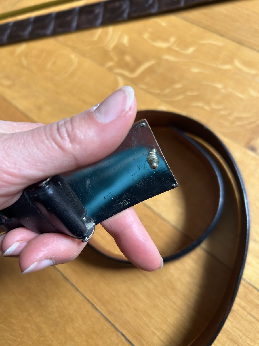 Gürtel: Ralph Lauren Leather Belt, Silver, Size 34/85 Black – Gebraucht aus Lausanne von dre_th8k 7