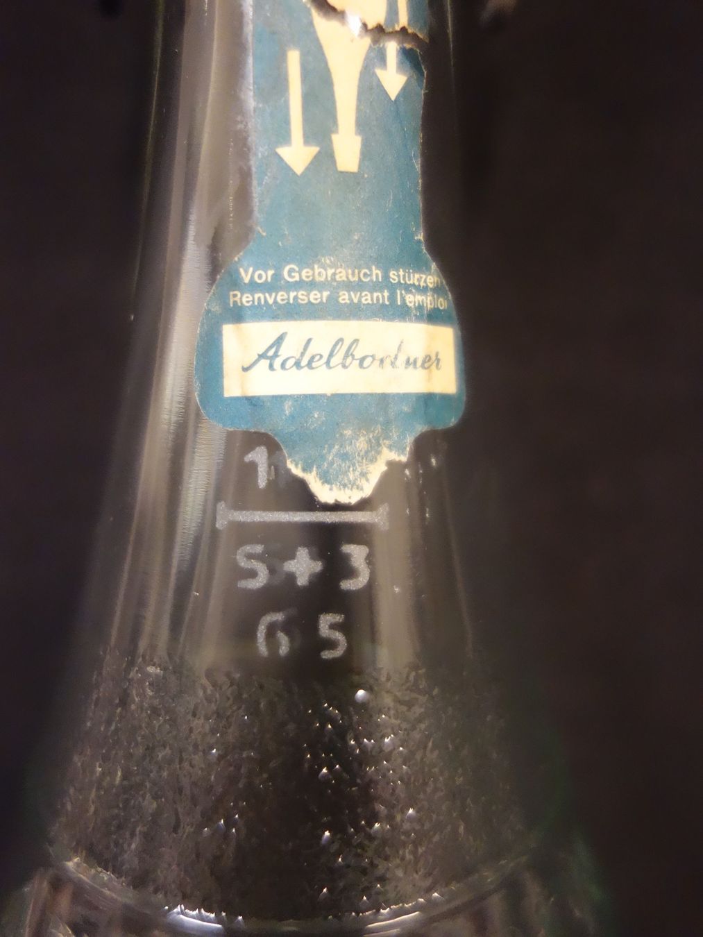 Bicchieri, Caraffe & Bottiglie: alte Flasche ADELBODNER GRAPEFRUIT FIN 1965 – Usato da Kerzers venduto da Flaschenposten 7