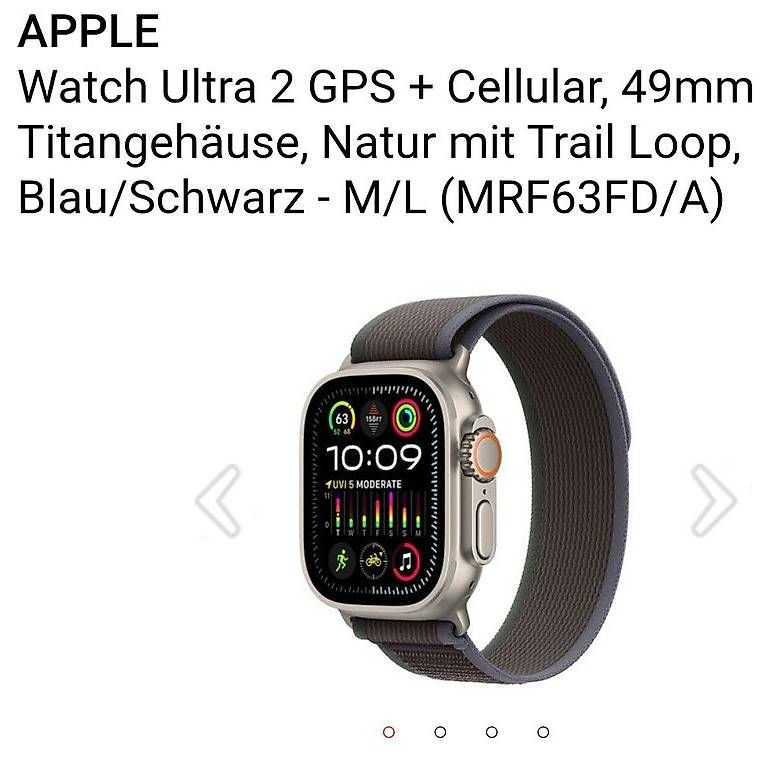 Apple Smartwatch: APPLE  Watch Ultra 2 GPS + Cellular, 49mm Titan + Trail Loop – Usato da Wohlen AG venduto da gnabbr