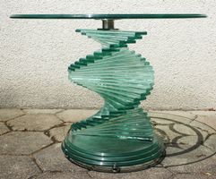 70er Jahre Tempered Designer-Glastisch