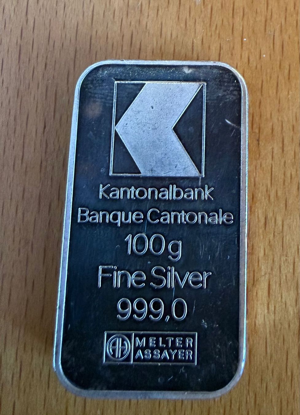 Edelmetalle: lingot d’argent de 100 gr BCV – Gebraucht aus Grône von Valerie2311