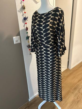 3/4 Arm Maxikleid schwarz/beige von Coin Storties Gr. 36