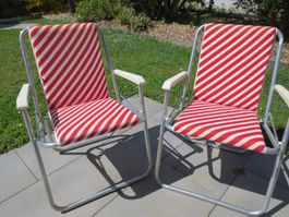VINTAGE KLAPPSTUEHLE KETTLER, 2 STCK. GEPOLSTERT, CA.1975