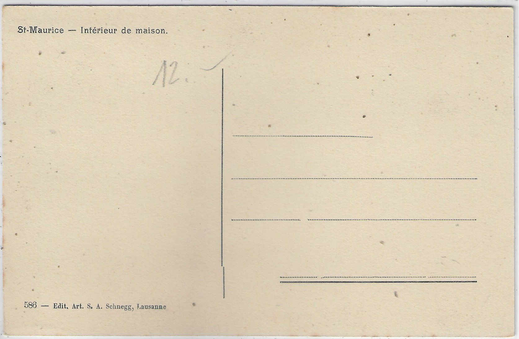 Cartoline postali: St. Maurice - Interieur de maison – Usato da Ettingen venduto da Kartenplanet 1