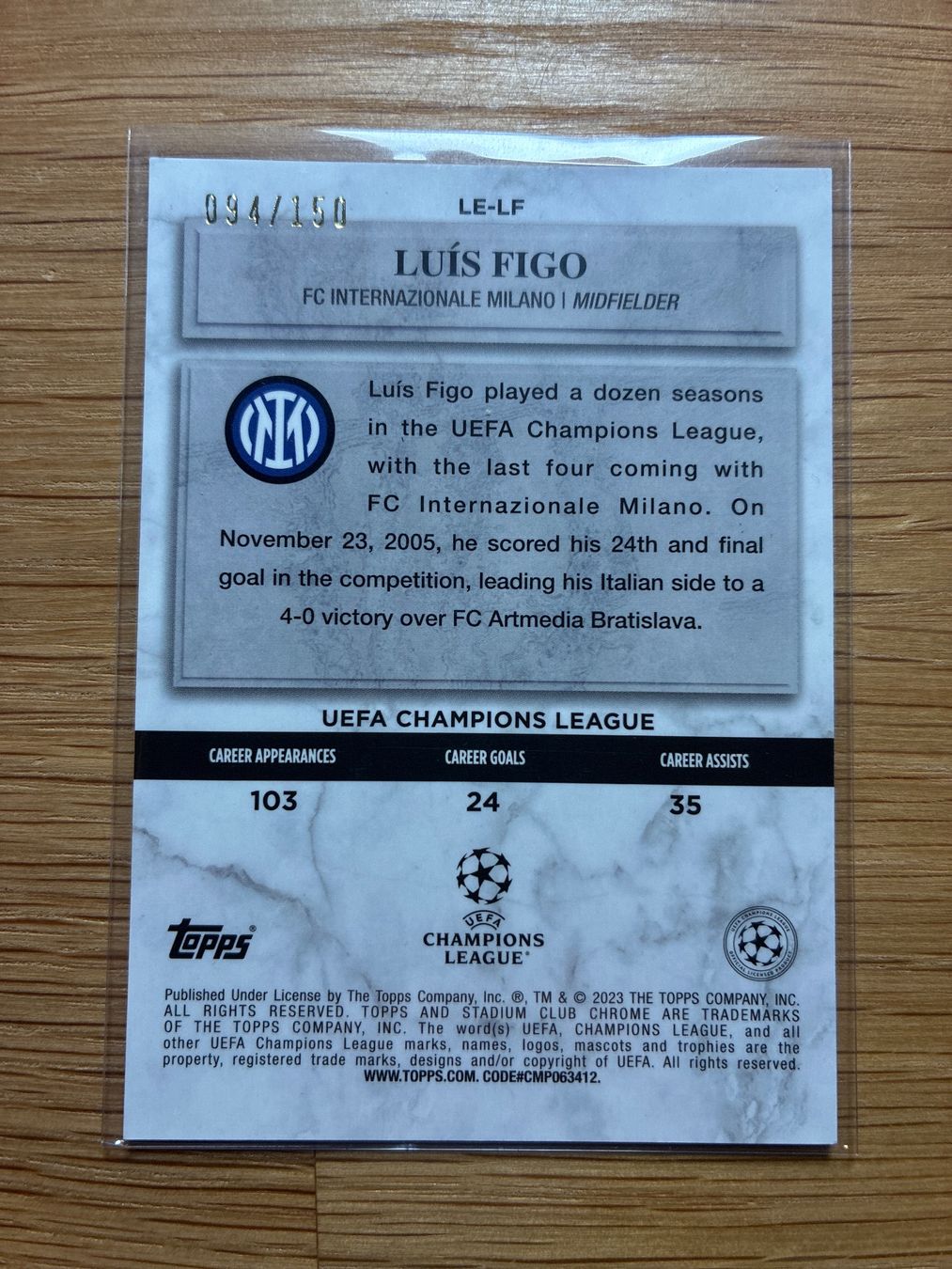 Topps Carte collezionabili: Topps Stadium Chrome Luis Figo Inter /150 – Usato da Solothurn venduto da MegaDaggi 1