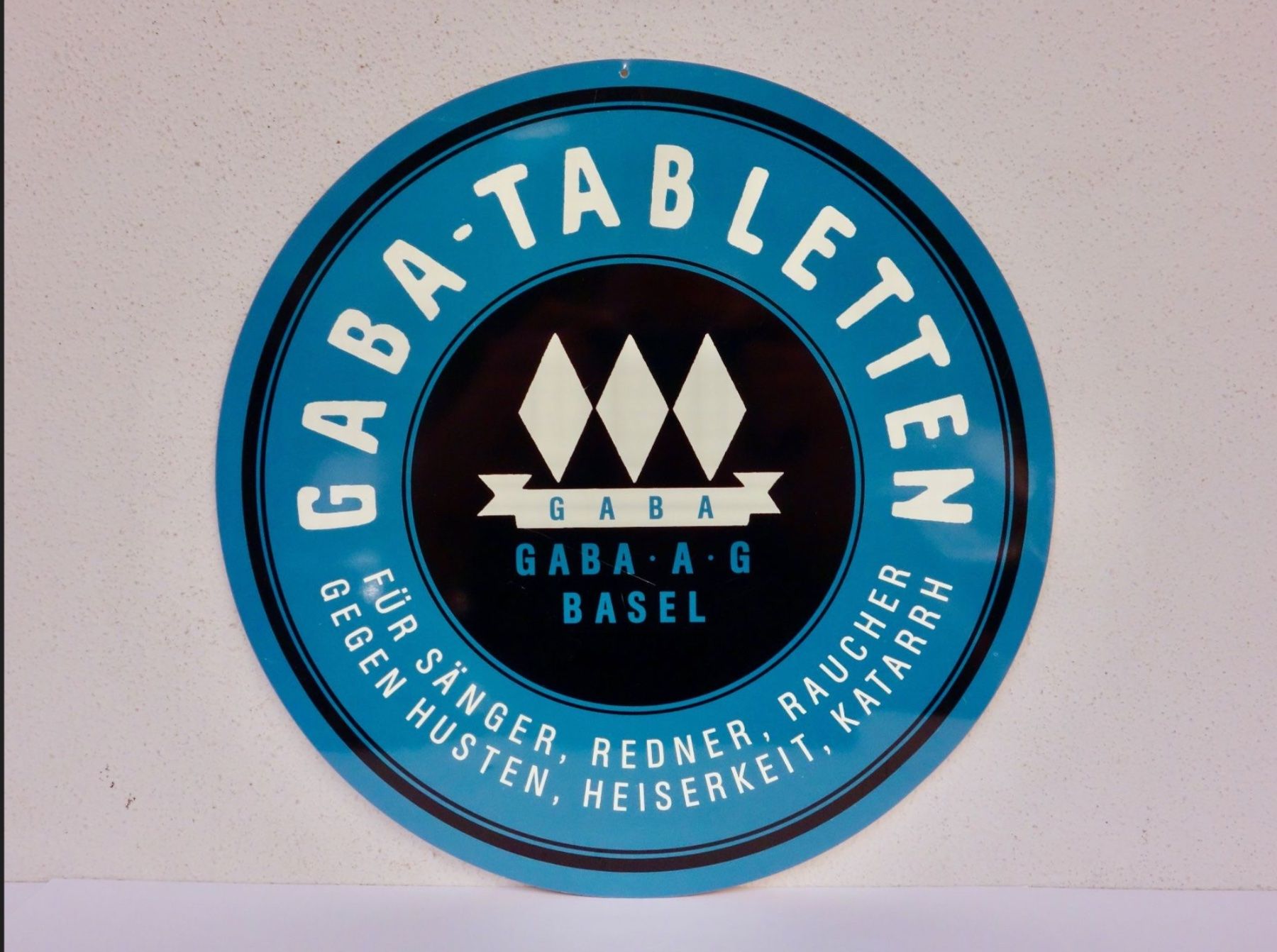 Insegne: ALTES REKLAME BLECHSCHILD GABA TABLETTEN BASEL – Usato da Kerzers venduto da djstarsky73