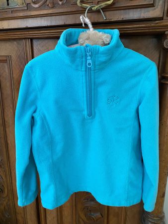 Fleecepullover, Poivre Blanc, Mädchen, 6 Jahre