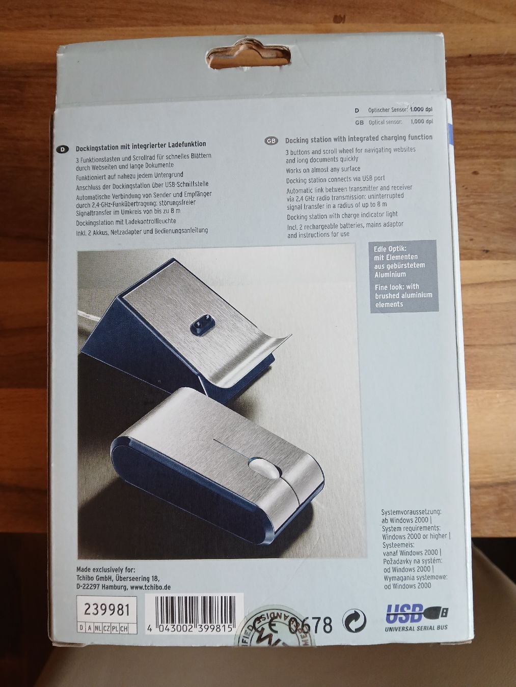 Mouse: Tchibo Cordless Mouse - Stylish and Functional - NEW! – Nuovo e nell'imballaggio originale da Dübendorf venduto da rol_fm6d 2