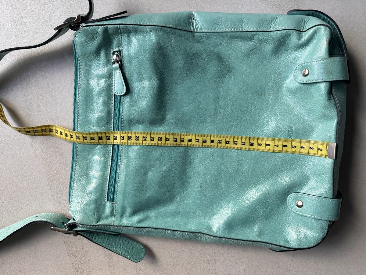 Borse da donna: Türkisfarbene Ledertasche – Usato da Egg b. Zürich venduto da Kompass03 3