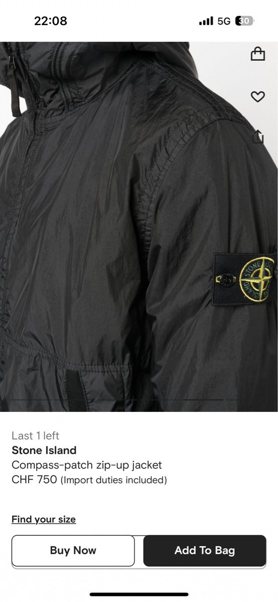 Stone Island Jacken: Stone Island Compass-patch zip-up jacket – Gebraucht aus Bern von Bern198810 4