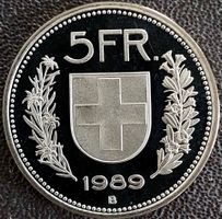5 Franken 1989 stgl. / aus Münzsatz