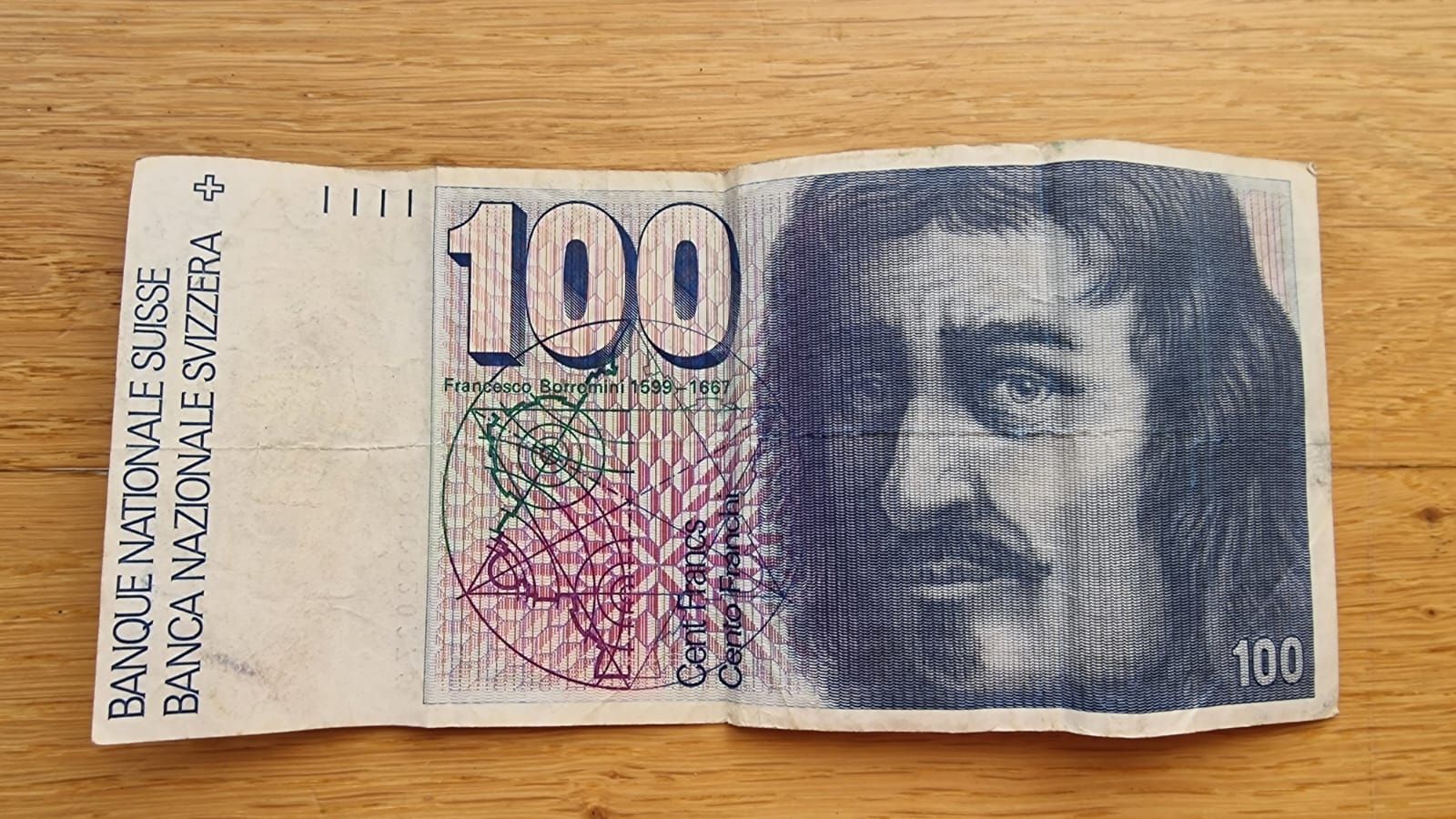 Banconote: 100-Franken-Schweizer-Banknote (1975-1993) – Usato da Hasle b. Burgdorf venduto da evelomech.ch 1