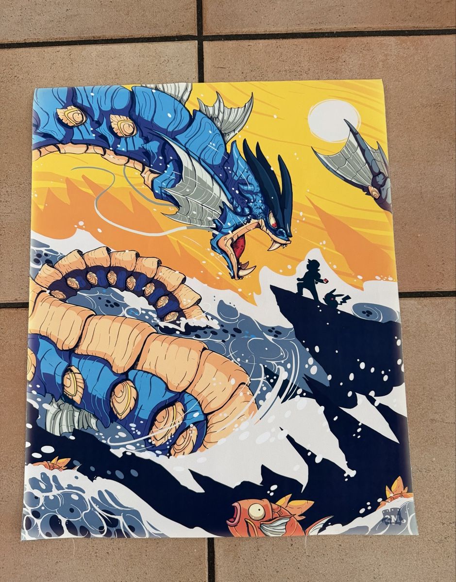 Foto & Immagini: Poster Pokémon Gyarados e Allenatore – Nuovo (secondo la descrizione) da S. Pietro venduto da nap_9xjt