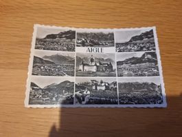 AIGLE Ansichtskarte, Chateau, Schwarzweiss, 9 Bilder