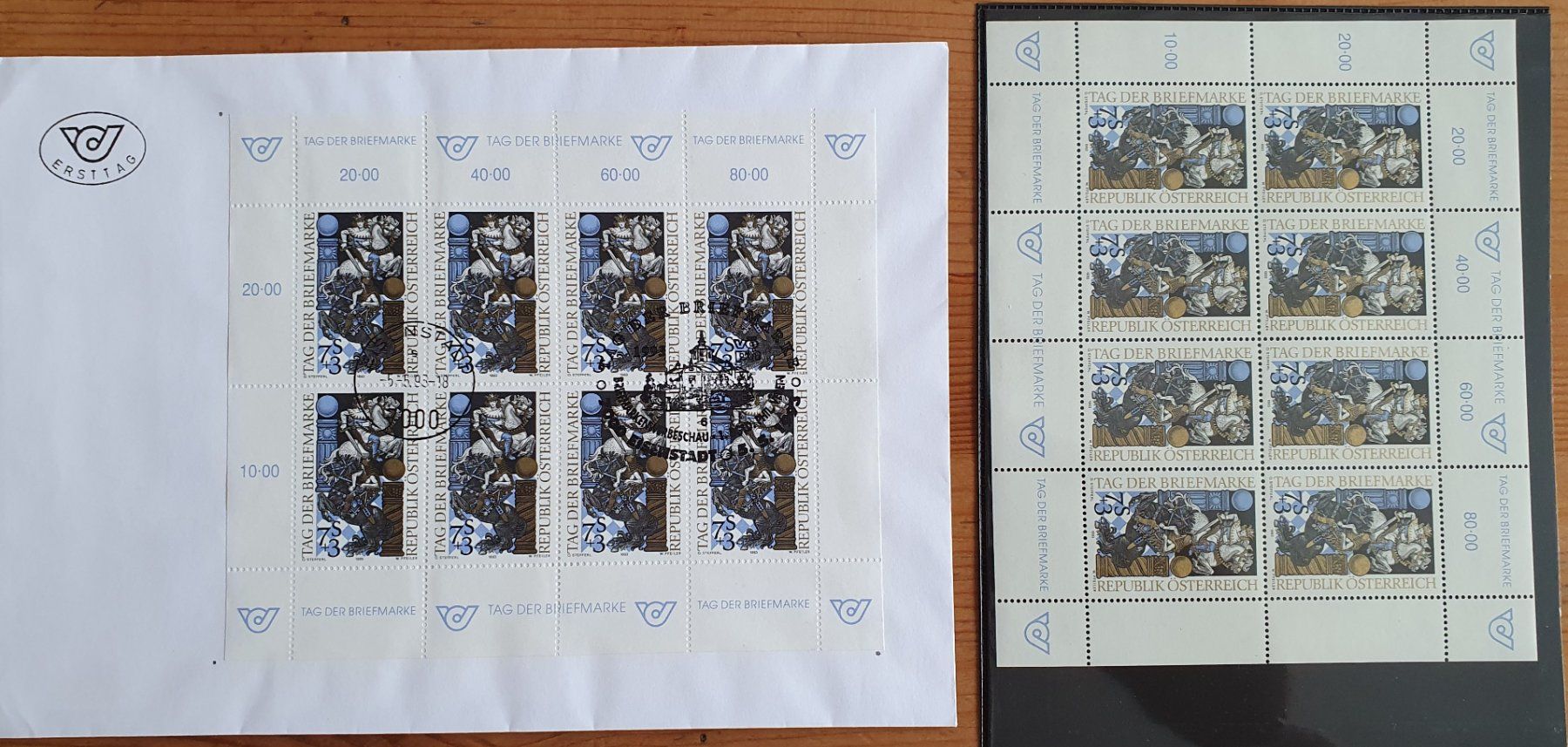 Tutti i francobolli: Österreich: Kleinbogen postfrisch + FDC -5.-5.1993 – Usato da Dällikon venduto da Minita