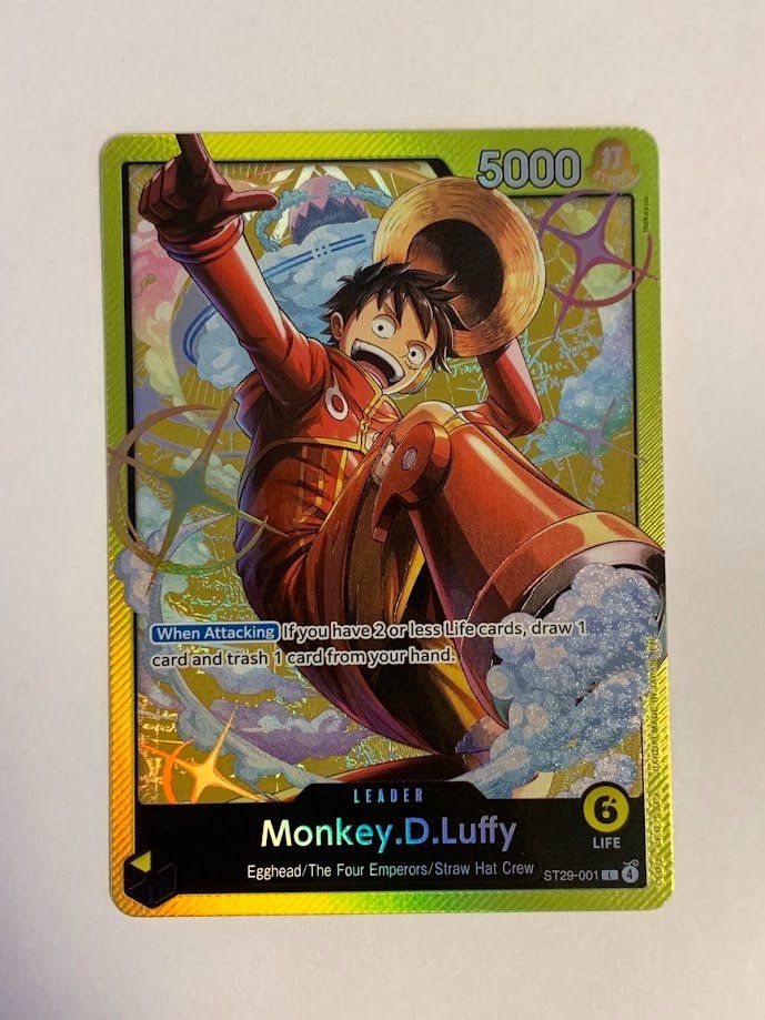 Bandai Carte collezionabili: One Piece - Monkey.D.Luffy ST29-001 EN – Usato da schaan venduto da Schokoloco