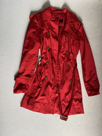 Trench Mango Basics Rouge Taille S - Idéal mi-saison!