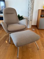 FAUTEUIL DE LECTURE AVEC REPOSE-PIEDS   -  PARFAIT ETAT