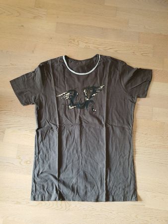 Replay Olive T-Shirt with Jewel Butterfly, Men's XL