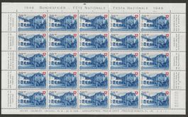 1948 : Pro Patria Serie im Bogen, postfrisch ** KP 300.--