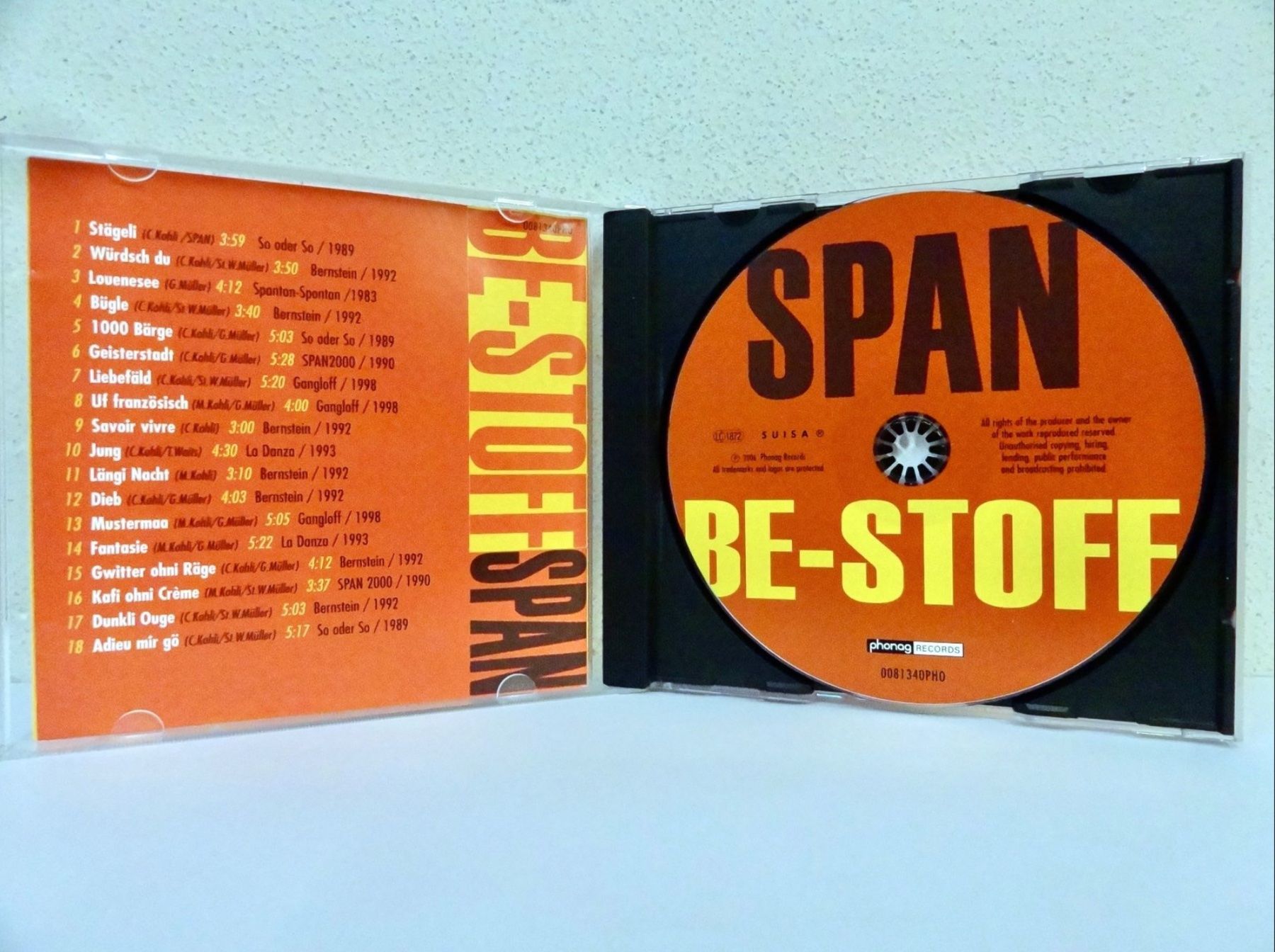 CDs: CD SPAN / BE-STOFF - 2006 - VERGRIFFEN – Neu (gemäss Beschreibung) aus Kerzers von djstarsky73 3