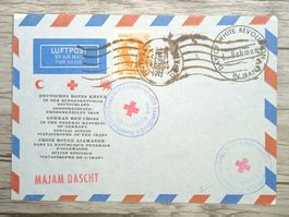 TR87 Enveloppe + Timbre Iran 1969 Croix Rouge