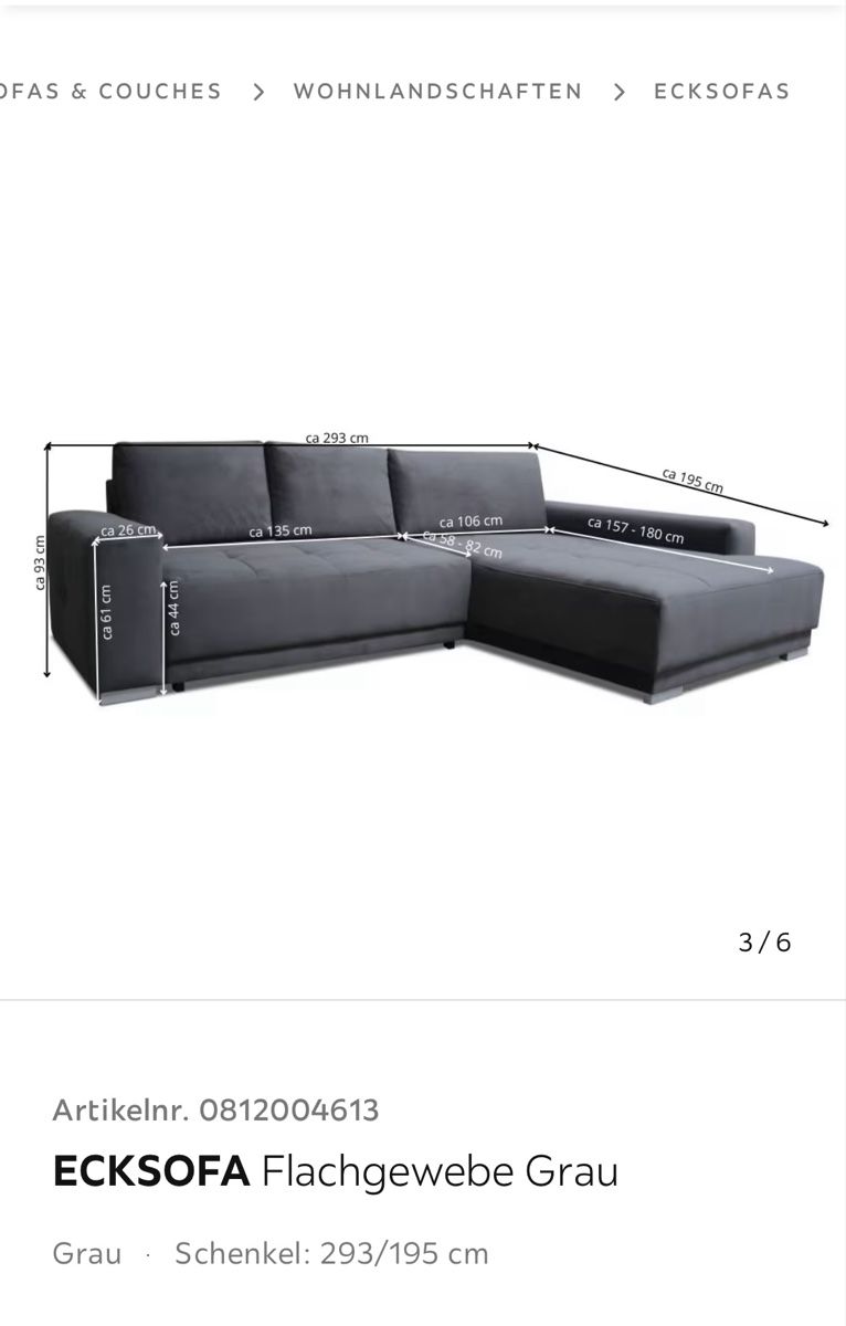Sofas: Ecksofa Grau zum ausziehen – Gebraucht aus Watt von ale_hvw8 5