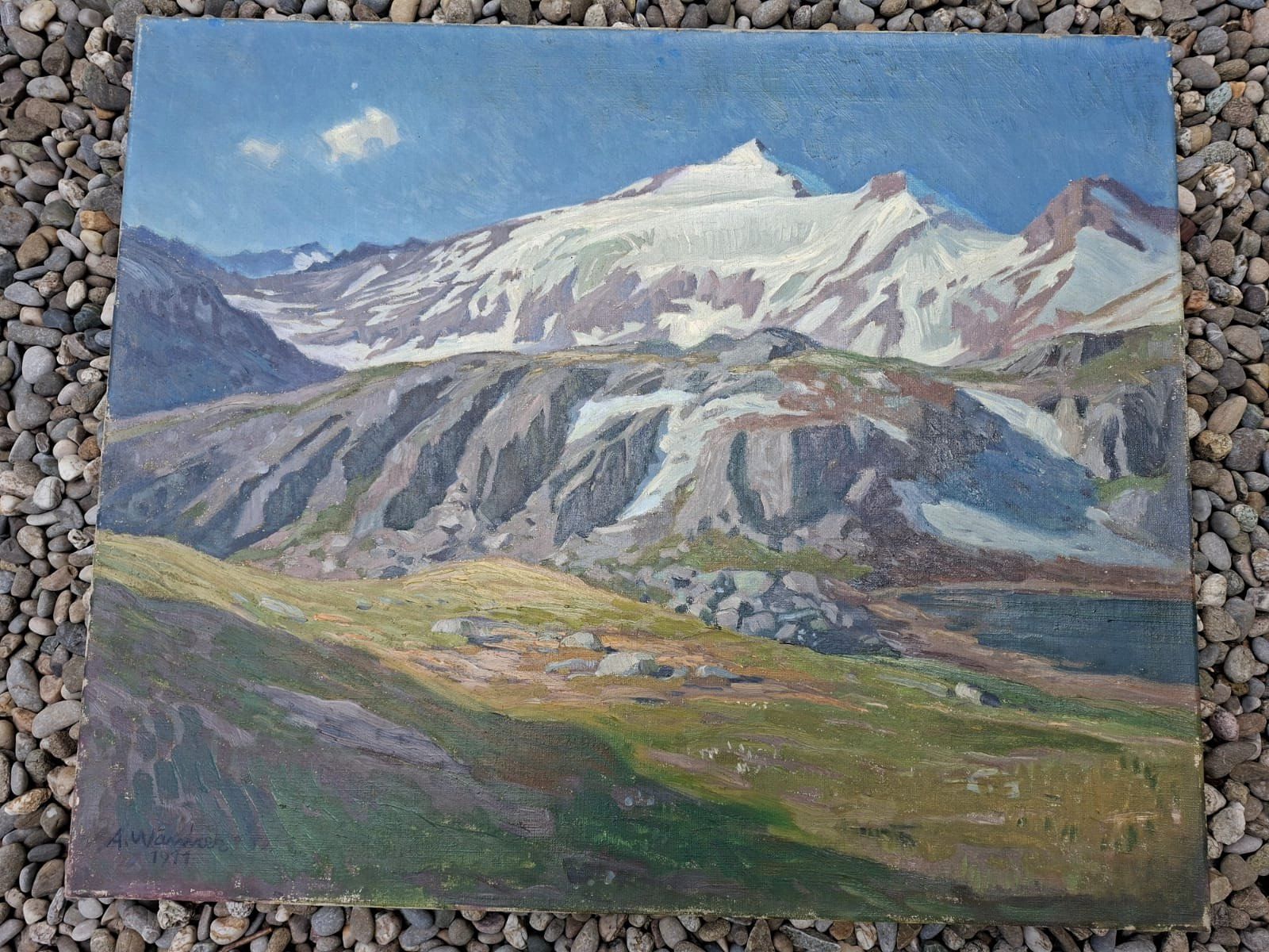 Dipinti: Altes Oelbild Berglandschaft – Usato da Trimbach venduto da stillik 2