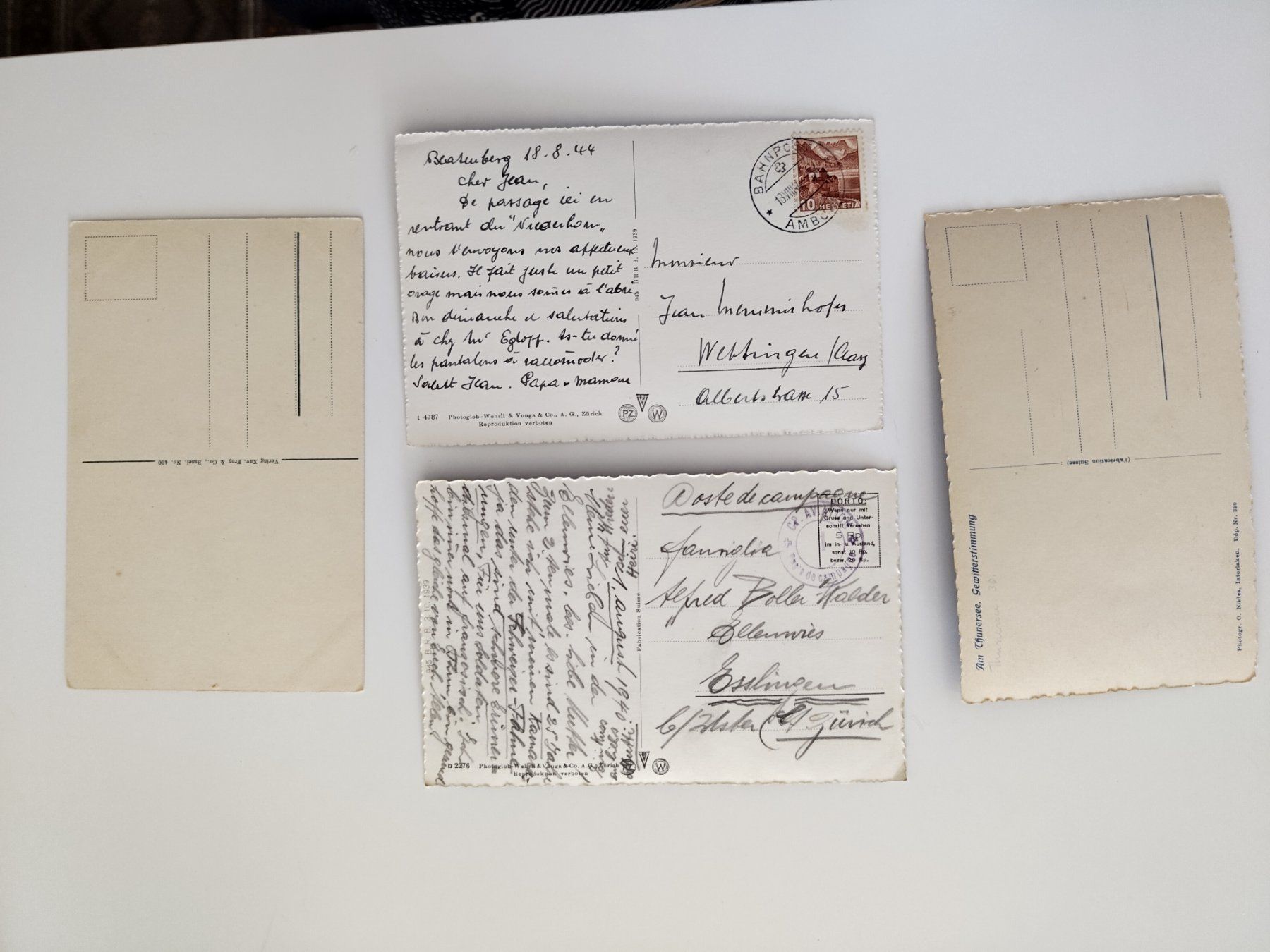 Cartoline postali: 4 AK Thunersee ab ca 1944 – Usato da Ohmstal venduto da Lebensfreude05 1