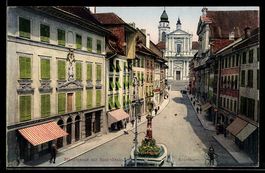 AK Solothurn, Hauptgasse mit Kathedrale