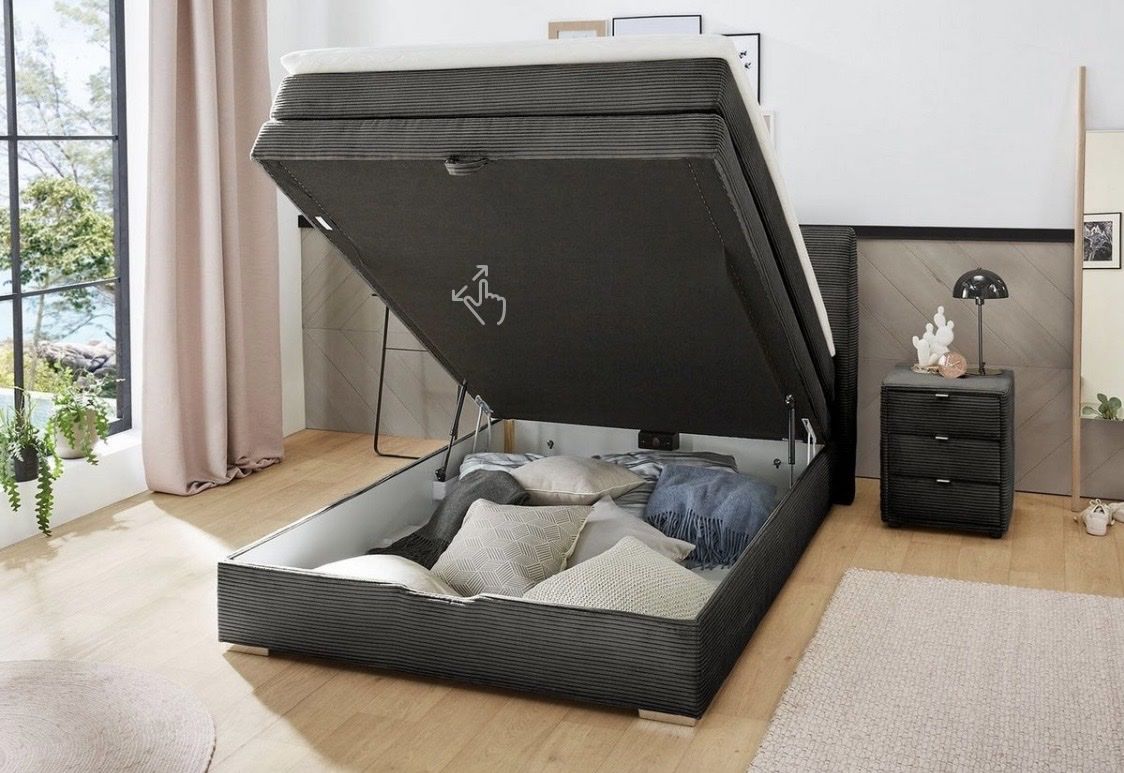 Letti: Boxspringbett mit Stauraum 140x200cm grau mit Topper – Usato da Burgdorf venduto da jan_z8ty 4