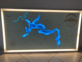 Swiss Wood Map Lake Luzern/ XXL Bild/ absolute Rarität