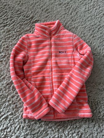 Roxy Fleece Jacke Gestreift Koralle Top Zustand Gr. 140 58