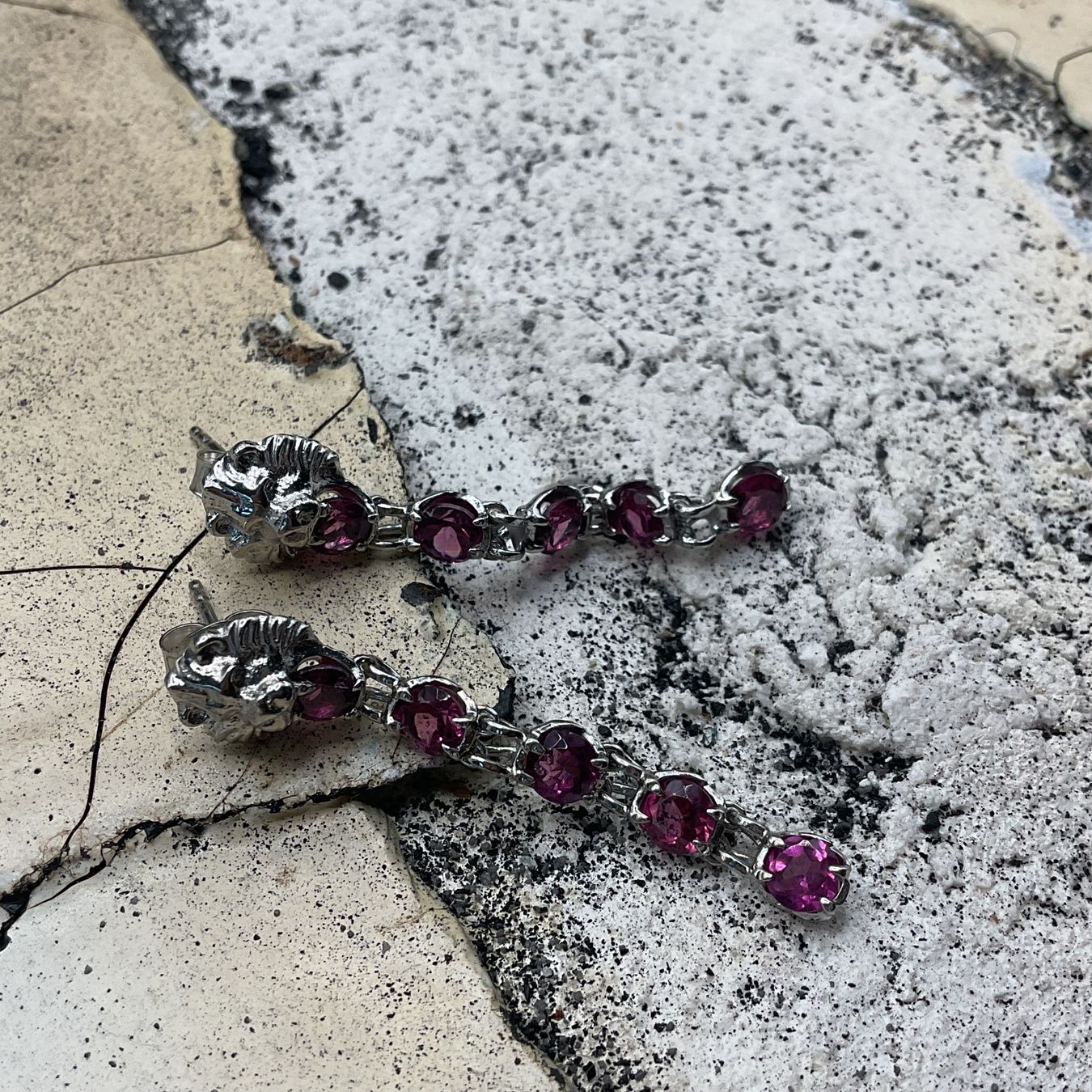 Ohrringe & -stecker: Originelle Ohrstecker mit Rhodolith und Sterlingsilber – Neu (gemäss Beschreibung) aus luzern von Alpendorf1 4