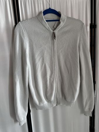 Fabiana Filippi – cardigan zippé en coton, gris clair chiné