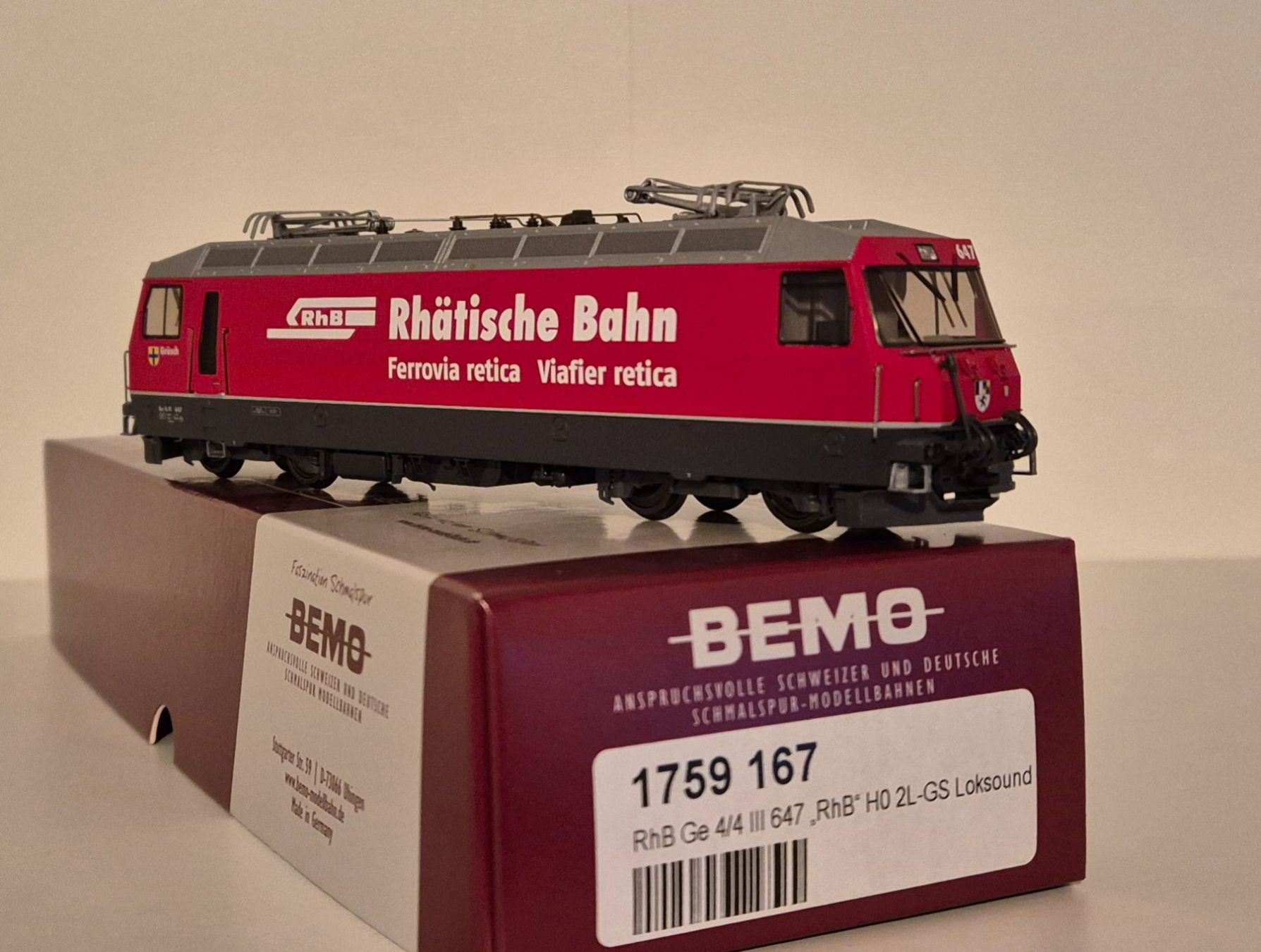 Bemo Modelleisenbahnen: Bemo H0 Rhb Ge 4/4 iii 647 DCC Sound – Gebraucht aus Wittenwil von ced_q8j7