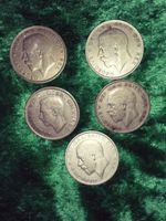 GB/UK 5 x 1/2 Crown/Krone/Couronne 1921,1922,1928,1930,1942