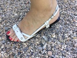 Sandalettes blanches CUIR PESARO NEUF