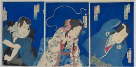 Toyohara KUNICHIKA Kabuki 1864 - Triptyque - Ukiyo-e - Japan