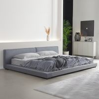 Bett KOSMOS mit Ablage - 270x200cm - Grau