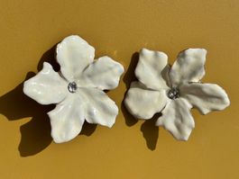 Ohrenstecker weisse Blüten 🐚🤍