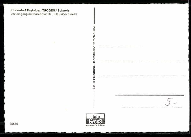 Cartoline postali: Trogen, Kinderdorf Pestalozzi, Dorfeinga – Usato da Berlin venduto da bartko-reher 1