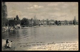 AK Morges, Vue du lac et de la promenade